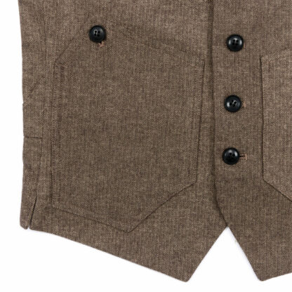 East End Waistcoat Brown Herringbone Detail 5