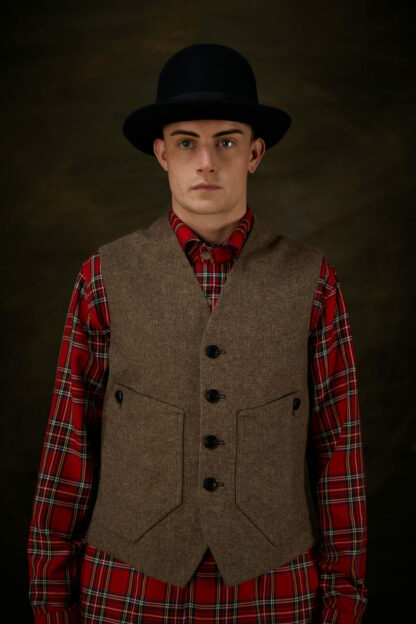 East End Waistcoat Brown Herrringbone