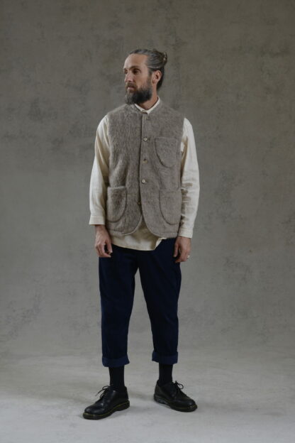The Clayton Mens Mohair Wool Gilet With Model