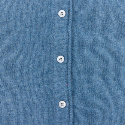 The Killiney Womens Sky Blue Wool and Cashmere Cardigan Detail 2