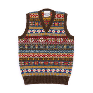 The Moorit Mens Shetland Wool Fair Isle Tank Top