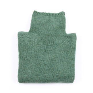 Womens Sage Green Merino Wool Funnel Neck Jumper