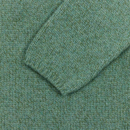 Womens Sage Green Merino Wool Funnel Neck Jumper Detail 5