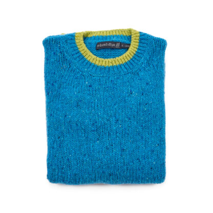 The Slaney Womens Turquoise Crew Neck Wool and Cashmere Jumper