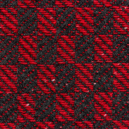 Irish Scarlet Red And Granite Check Mohair and Lambswool Scarf Detail