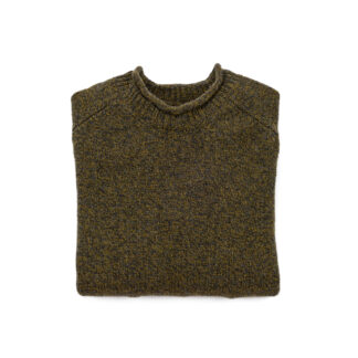 Mens Crew Neck Tapenade Merino Wool and Cashmere Jumper