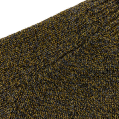 Mens Crew Neck Tapenade Merino Wool and Cashmere Jumper Detail of Shoulder