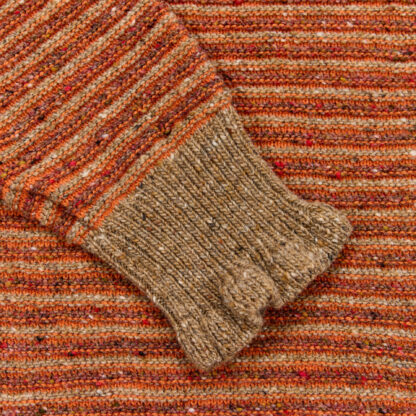 The Bracken And Barley Womens Round Neck Striped Jumper Detail Of Cuff