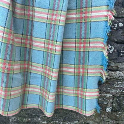 Old Welsh Blanket Vintage Fringed Throw FT104
