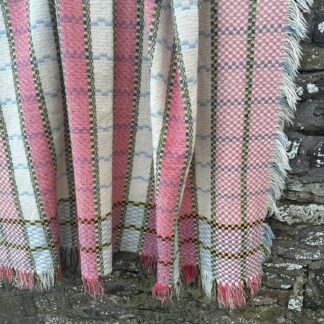 Old Welsh Blanket Vintage Fringed Throw FT105