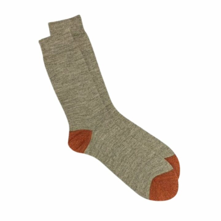 The Somerset Alpaca Socks Oatmeal Persimmon