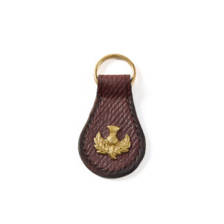Leather Scottish Thistle Key Ring