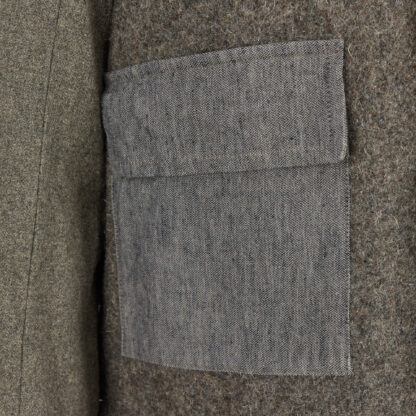 The Capital Mens Grey Linen and Wool Jacket Detail of Pocket