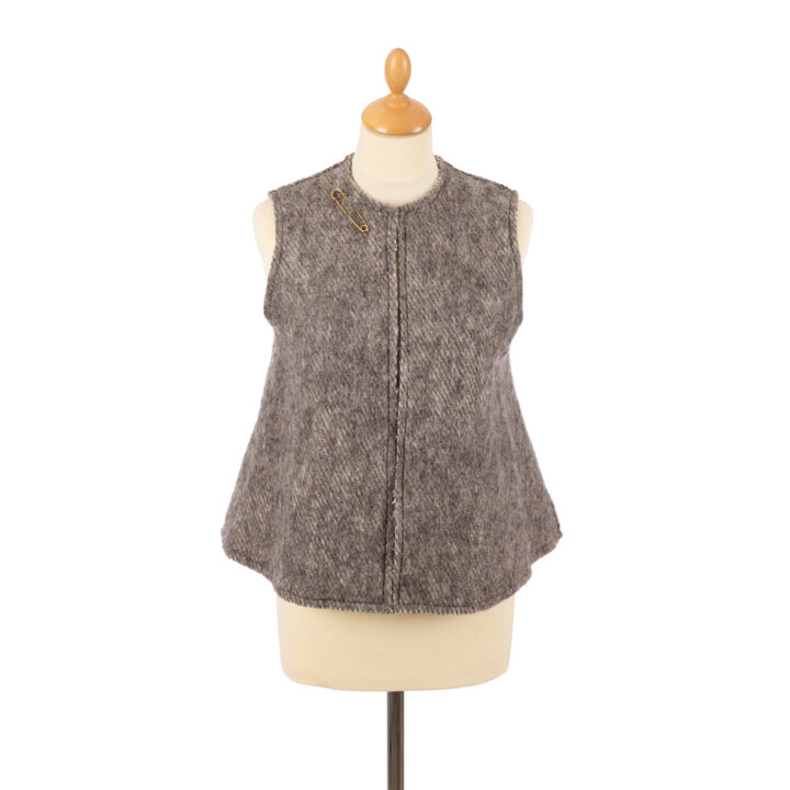 Womens Brown Felted Wool Waistcoat