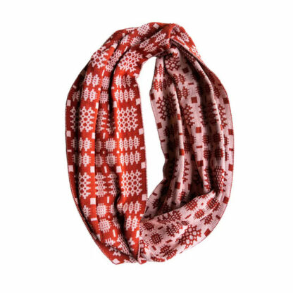 Welsh tapestry Big loop scarf Brick Red Mallow Web
