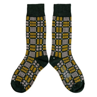 Welsh Tapestry Socks Kale Green