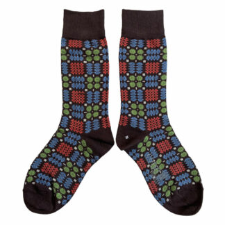Welsh Tapestry Socks Seventies brown