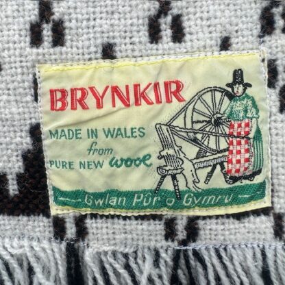 Old Welsh Blanket Antique Tapestry AT180 detail of label