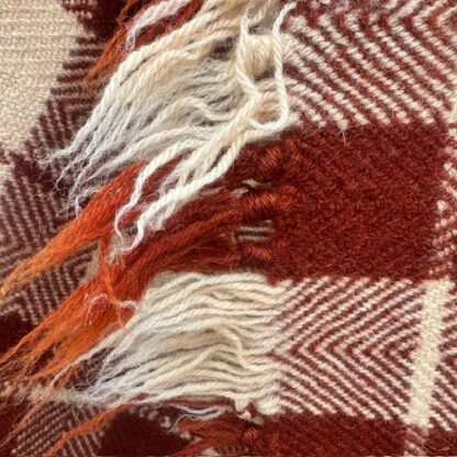 Old Welsh Blanket Vintage Fringed Throw FT107 Detail 3