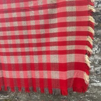Old Welsh Blanket Vintage Fringed Throw FT108