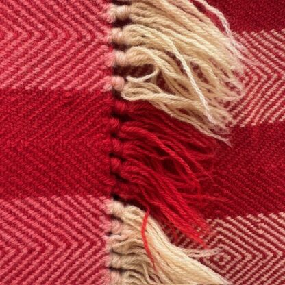 Old Welsh Blanket Vintage Fringed Throw FT108 Detail 3