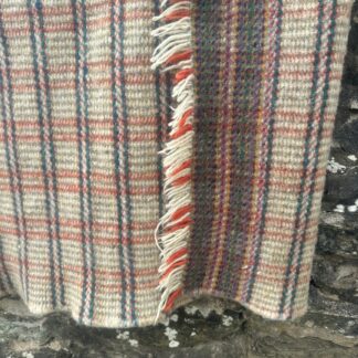 Old Welsh Blanket Vintage Fringed Throw FT111